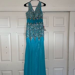 Blue Long Prom Dress
